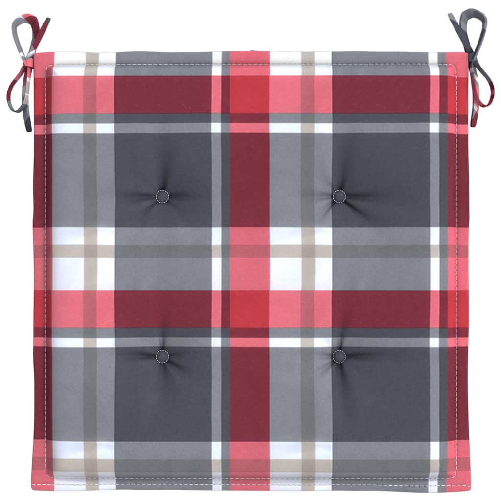 Garden chair cushions, 2 pcs, 50x50x3cm, fabric, checkered