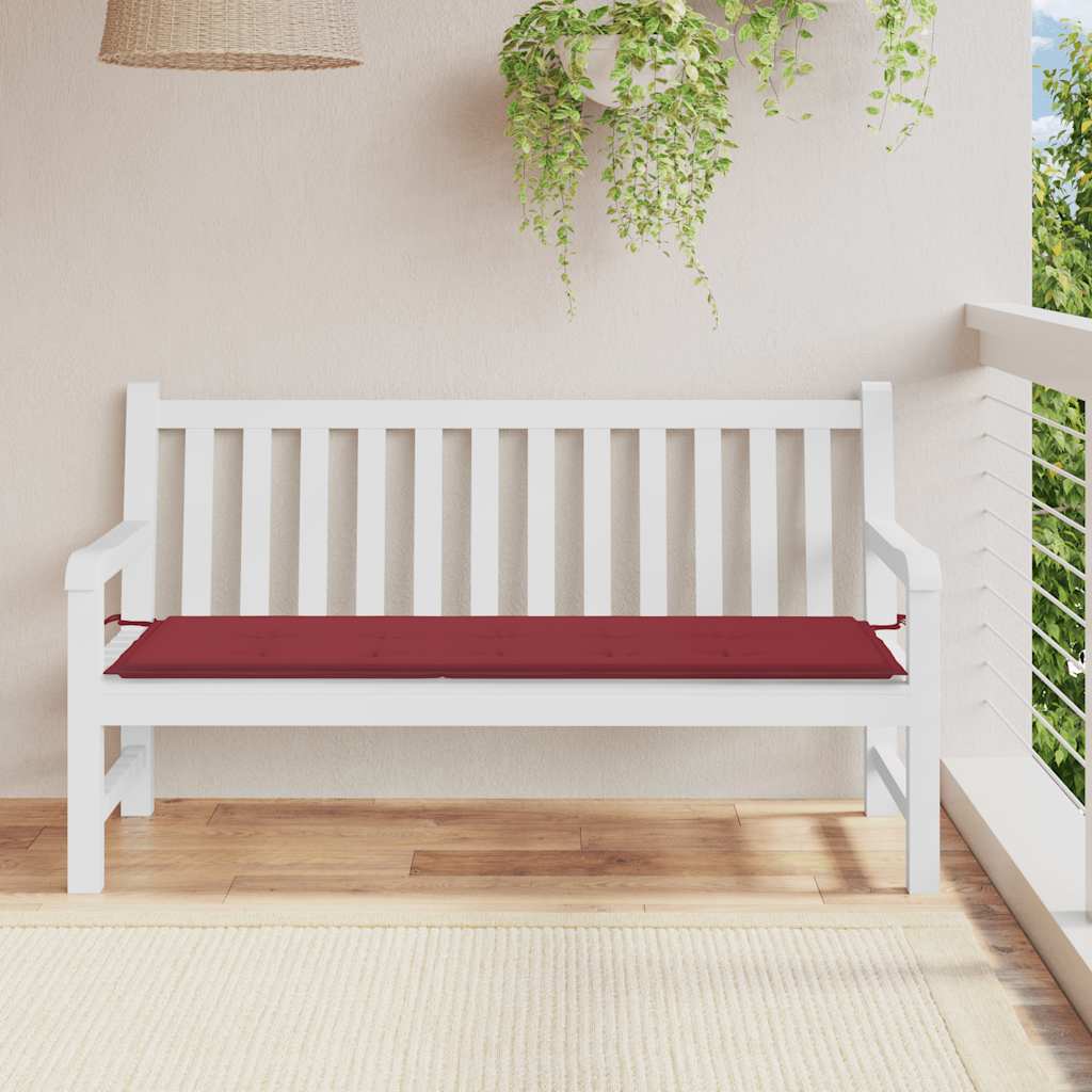 Garden bench cushion, wine red, 150x50x4cm, fabric