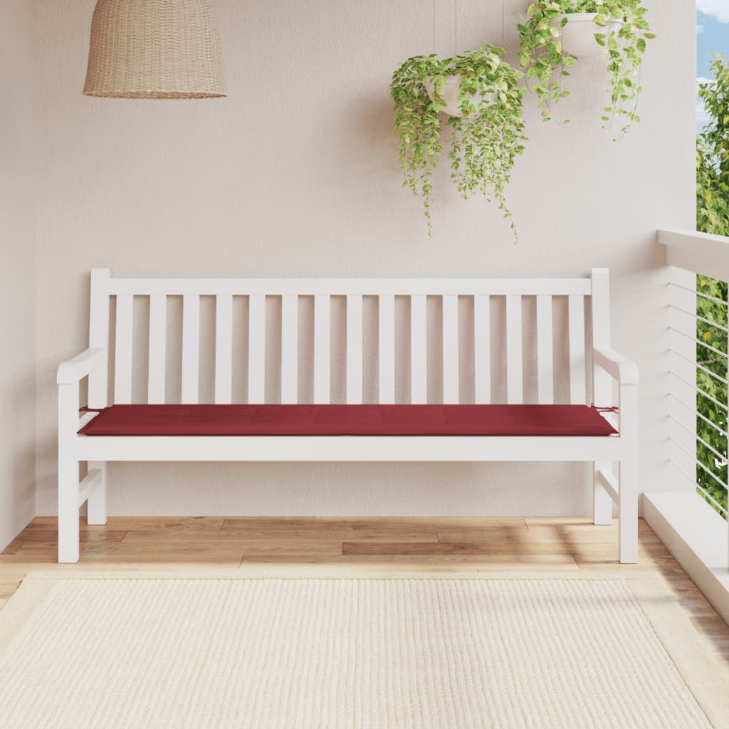 Garden bench cushion, wine red, 180x50x3cm, fabric