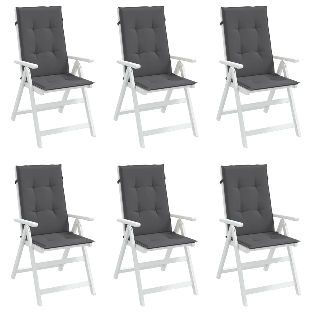 Sodo kėdės pagalvėlės, 6vnt., antracito, 120x50x3cm, audinys