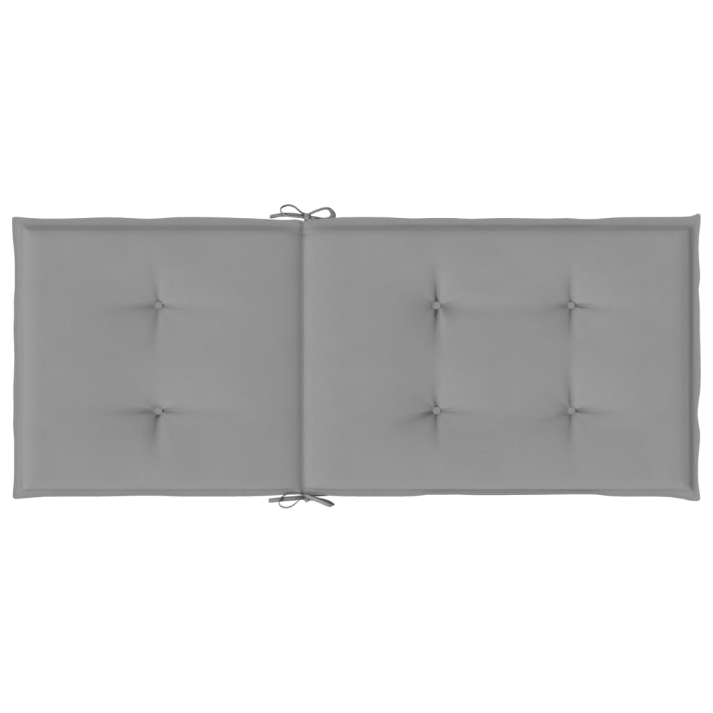 Dārza krēslu spilveni, 6 gab., pelēki, 120x50x3cm, audums