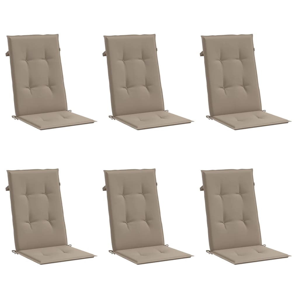 Sodo kėdės pagalvėlės, 6vnt., taupe, 120x50x3cm, audinys
