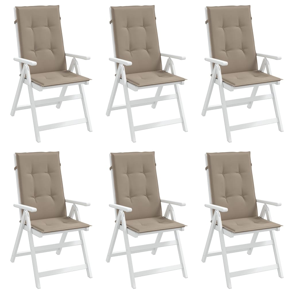 Sodo kėdės pagalvėlės, 6vnt., taupe, 120x50x3cm, audinys