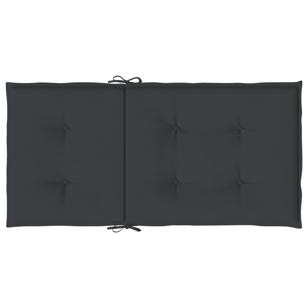 Garden chair cushions, 6 pcs, black, 100x50x3cm, fabric