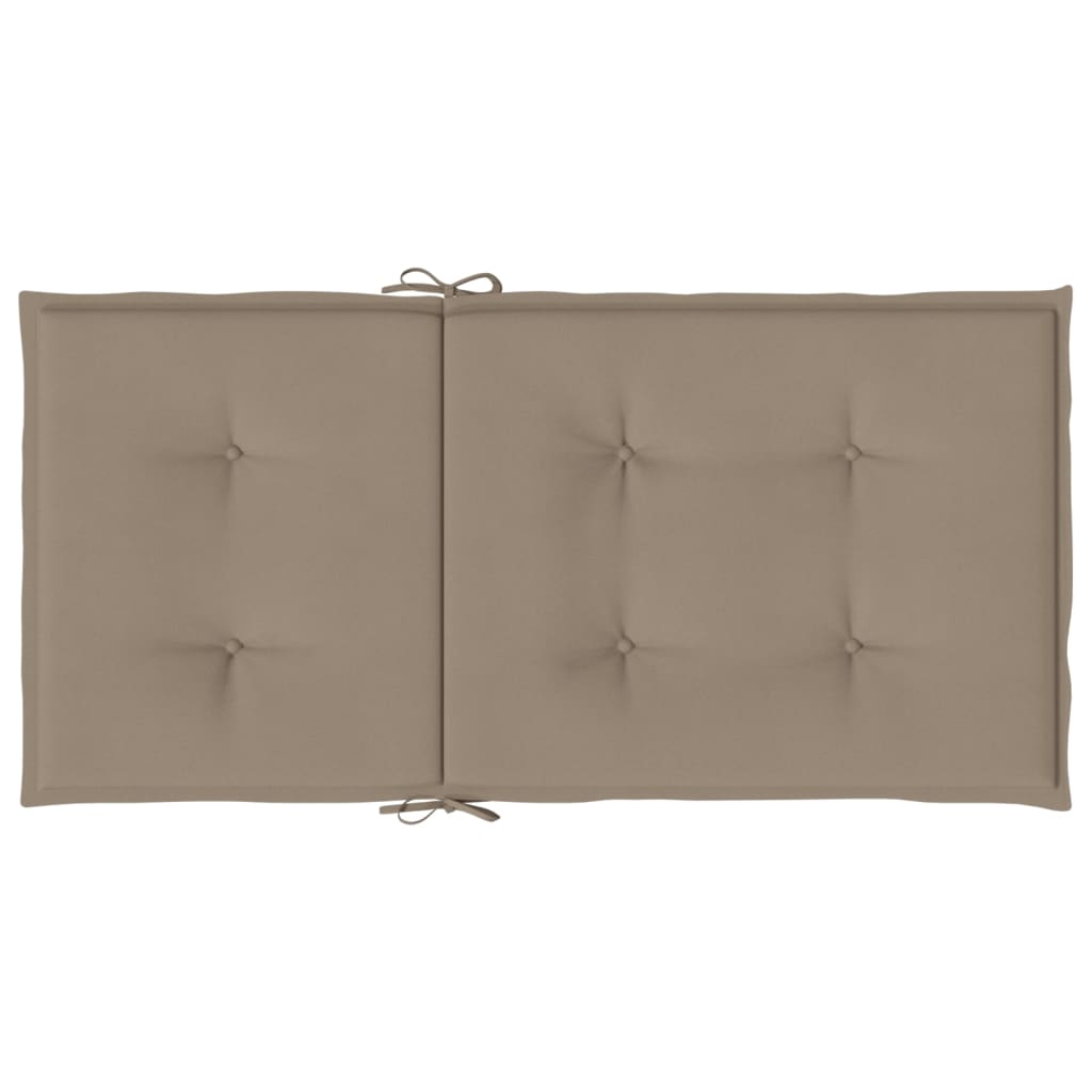 Garden chair cushions, 6 pcs, taupe, 100x50x3 cm, fabric
