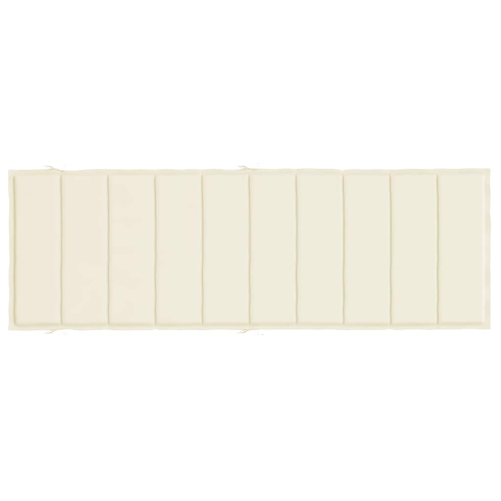 Sauļošanās krēsla matracis, krēmkrāsas, 186x58x4cm, audums