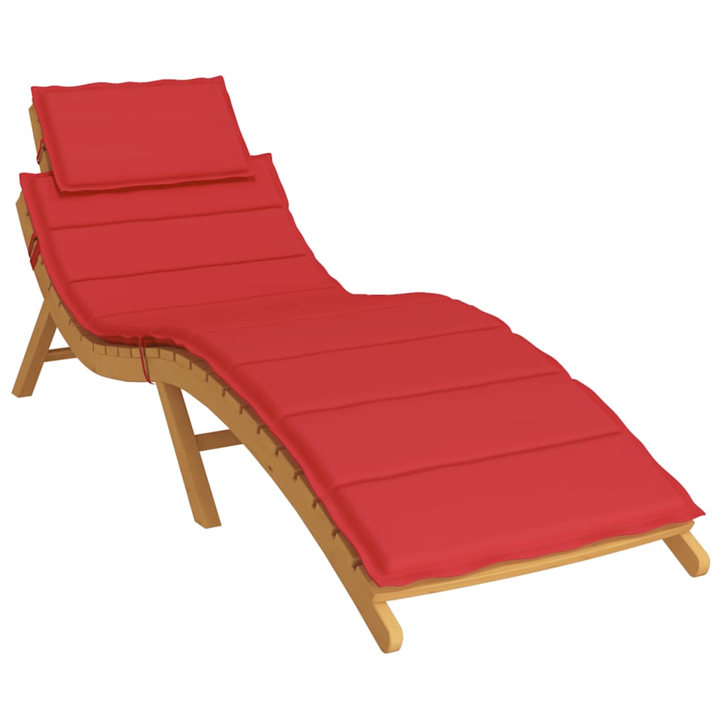 Sun lounger cushion, red, 186x58x4cm, fabric