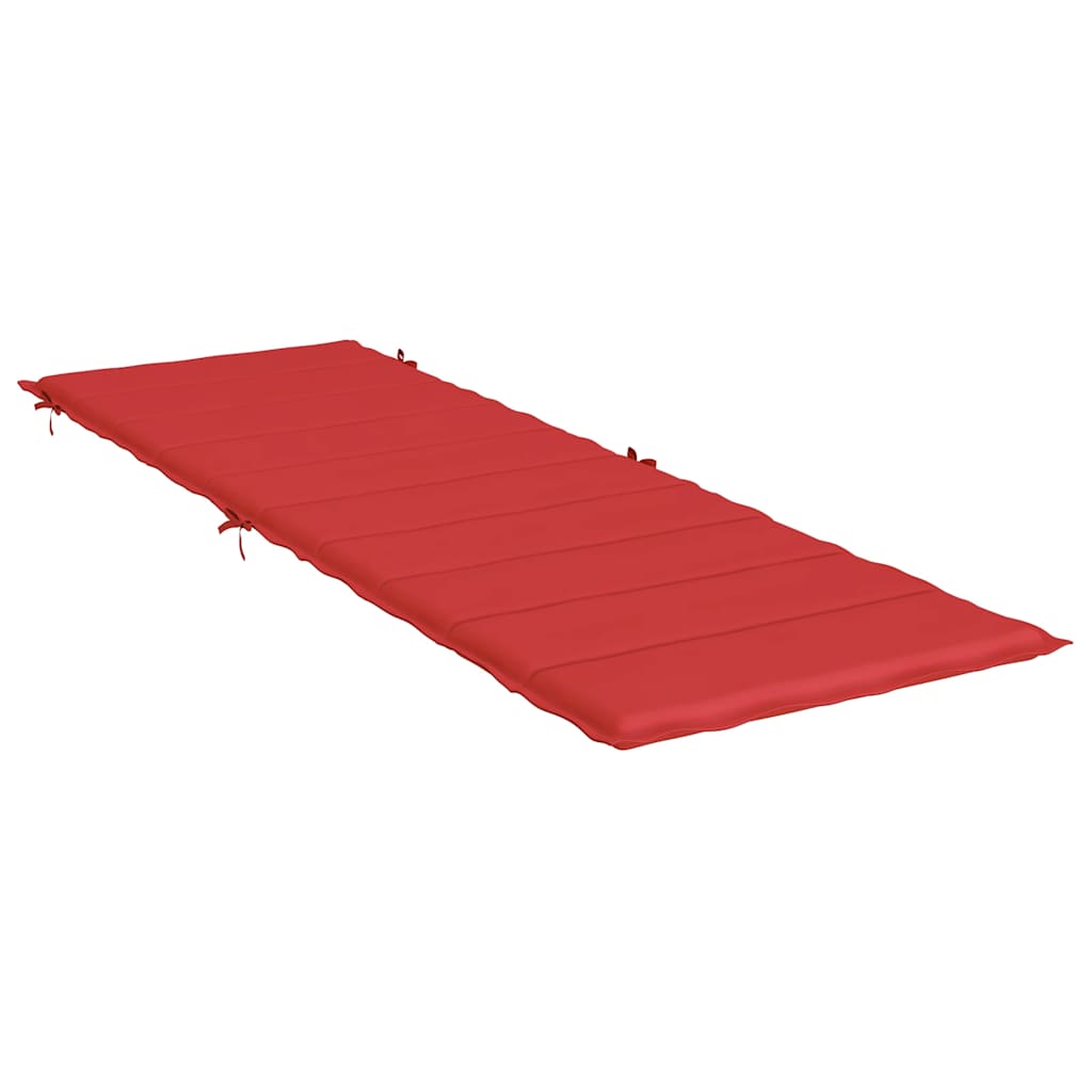Sun lounger cushion, red, 186x58x4cm, fabric