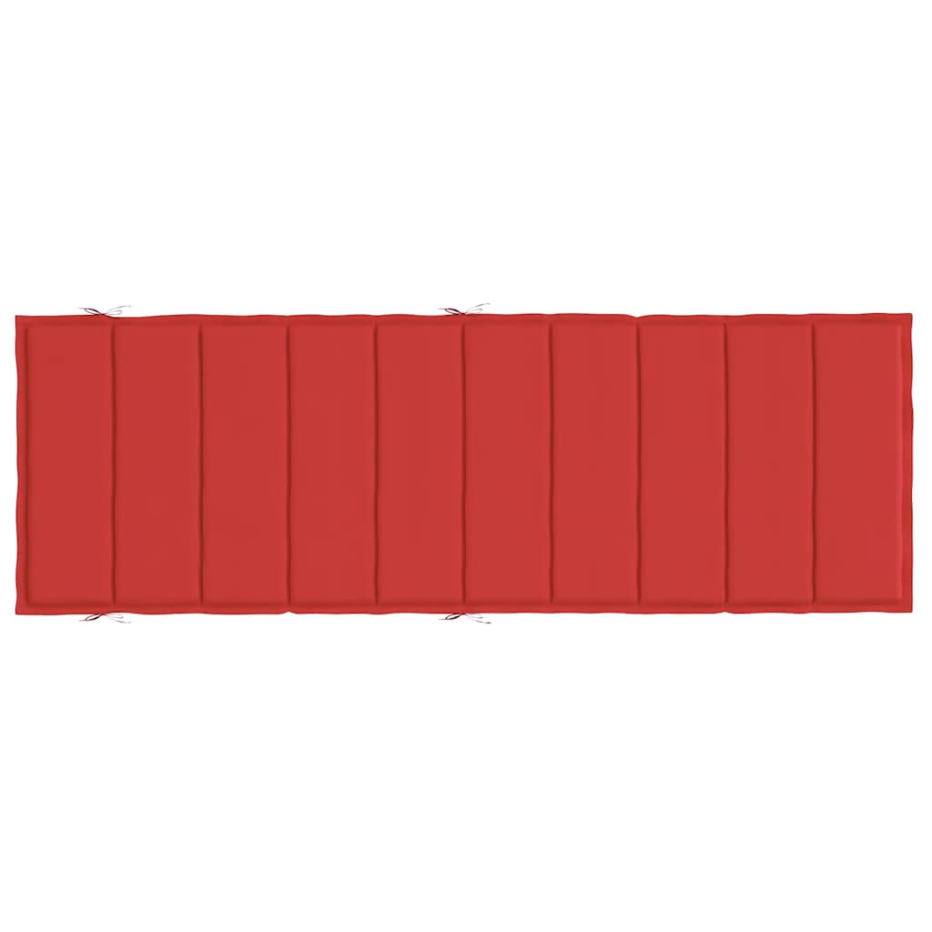 Sun lounger cushion, red, 186x58x4cm, fabric