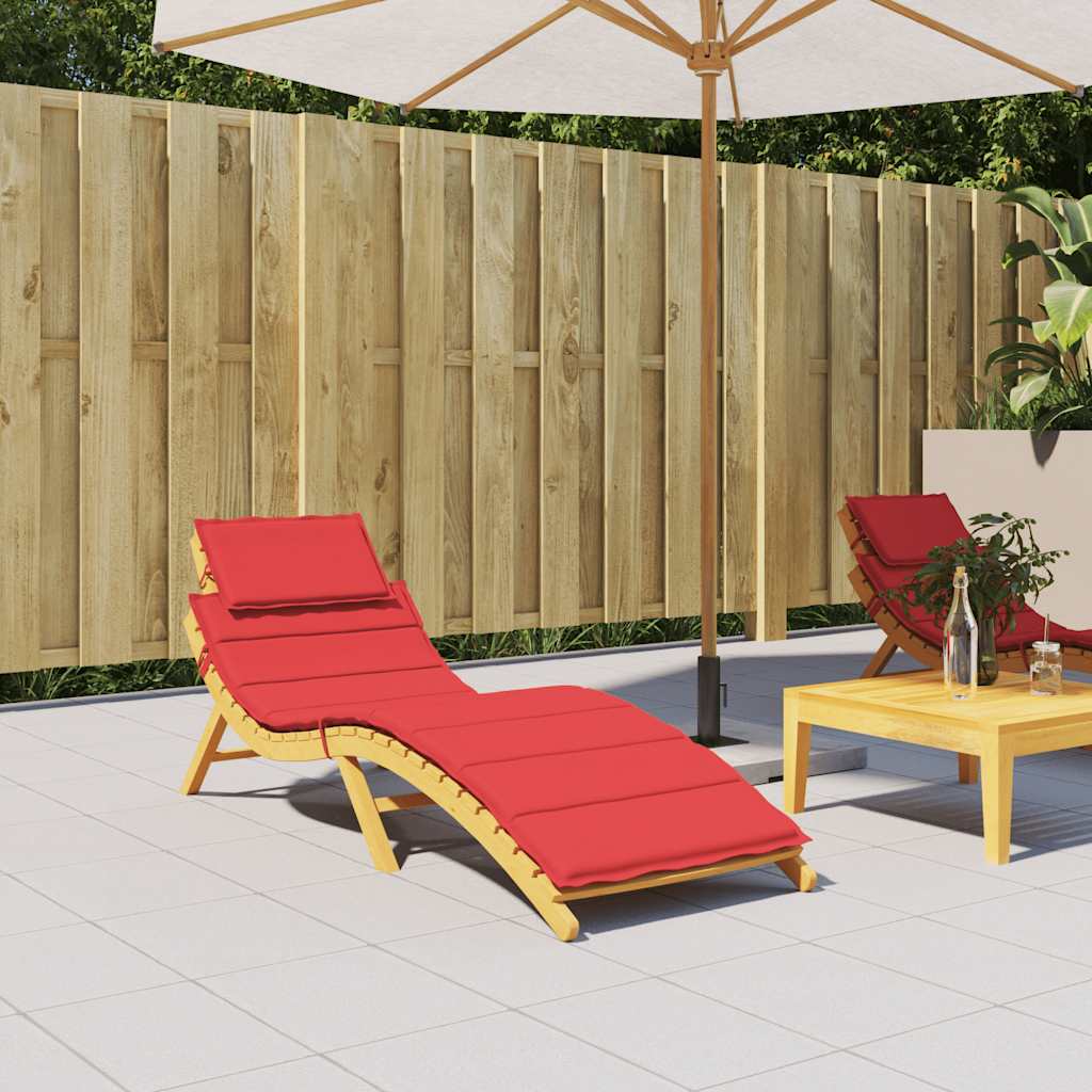 Sun lounger cushion, red, 186x58x4cm, fabric