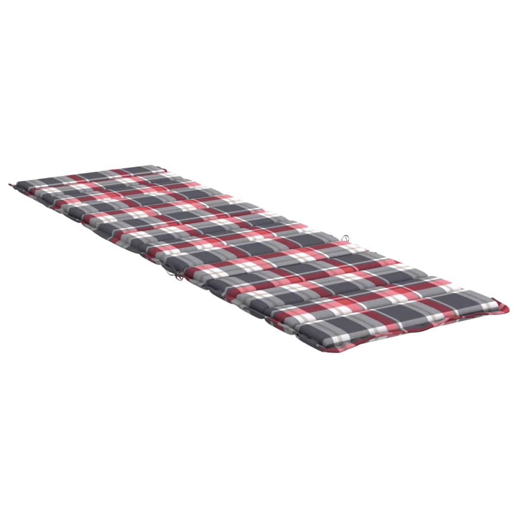 Sun lounger cushion, 200x60x3cm, fabric, checked