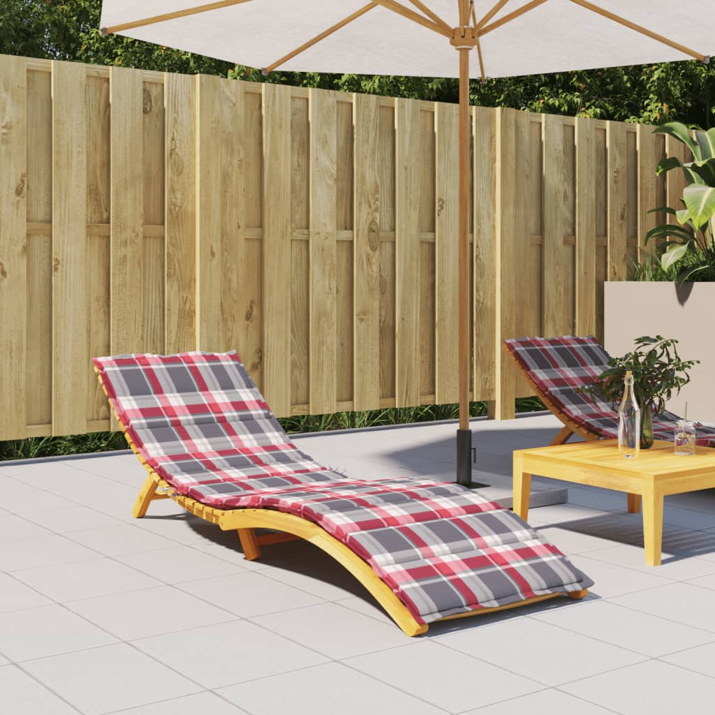 Sun lounger cushion, 200x60x3cm, fabric, checked