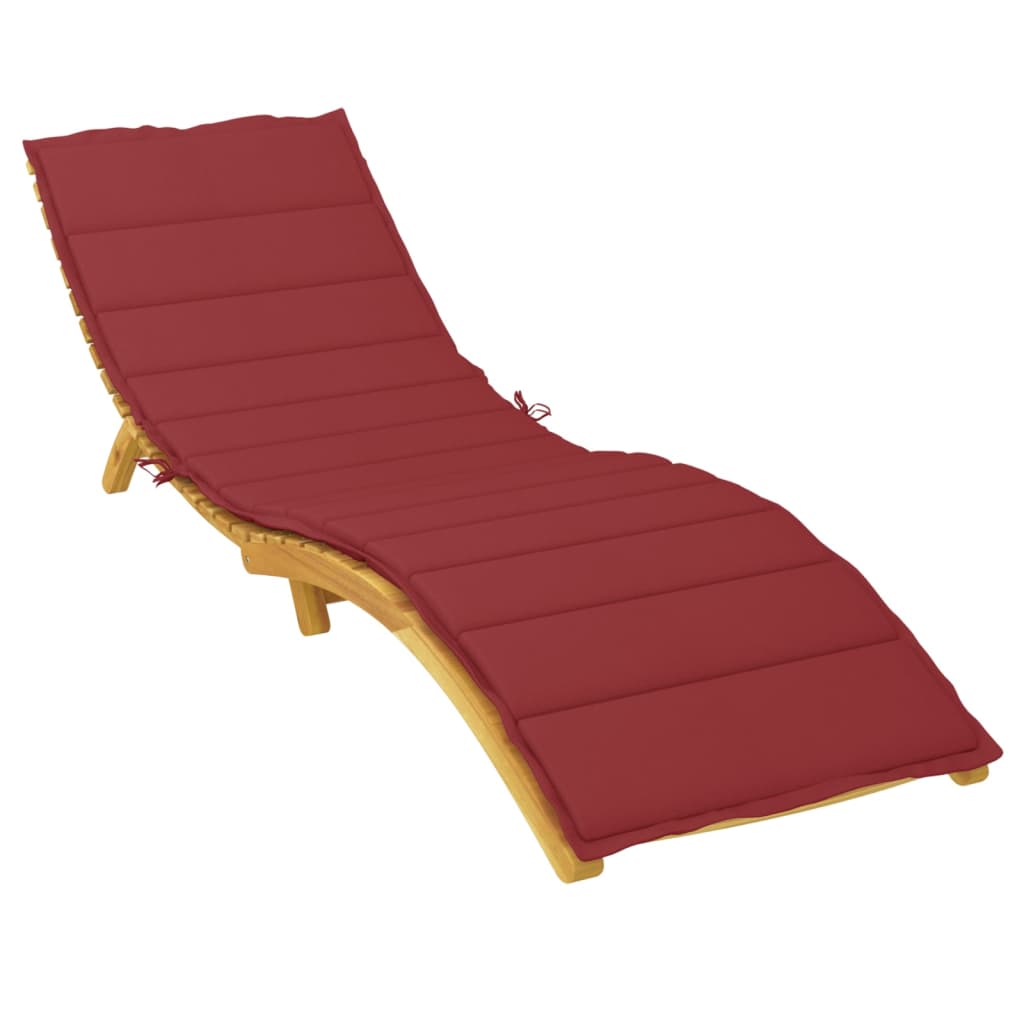 Sun lounger cushion, red wine, 200x70x3cm, fabric