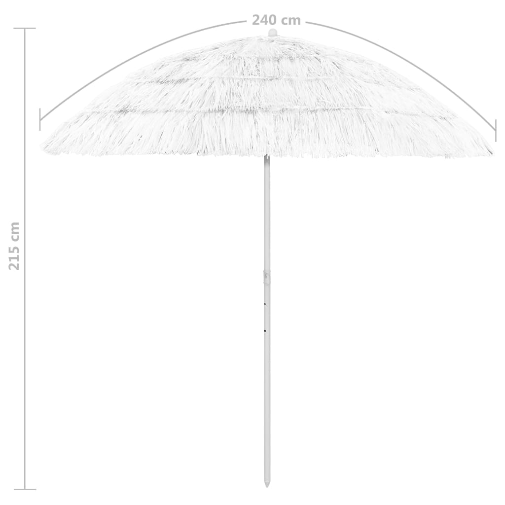 Paplūdimio skėtis CEDRIC, balta, 240cm