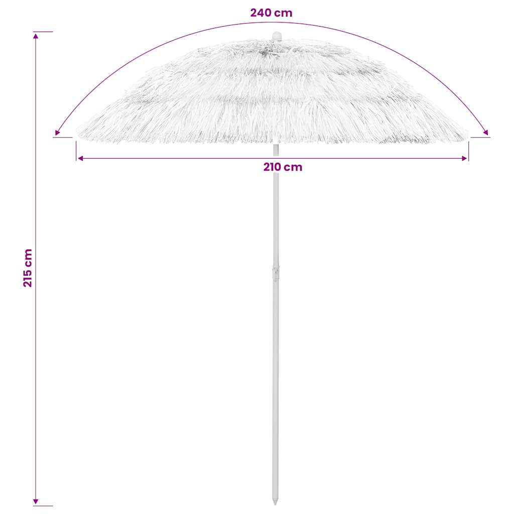 Paplūdimio skėtis CEDRIC, balta, 240cm