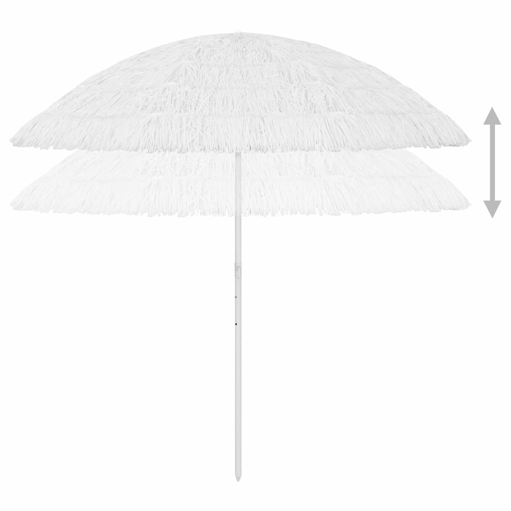 Paplūdimio skėtis, baltos spalvos, 300cm, havajietiško dizaino
