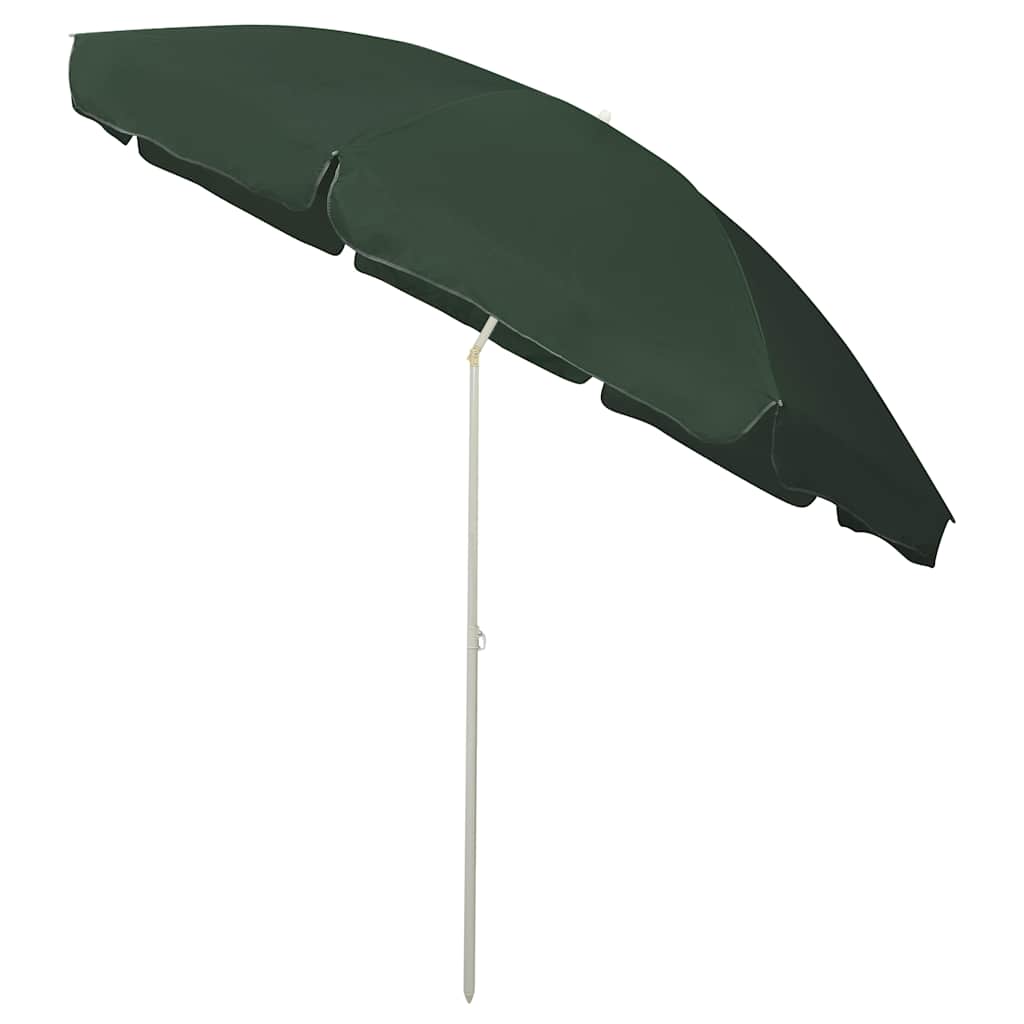 Paplūdimio skėtis nuo saulės, žalios spalvos, 300cm