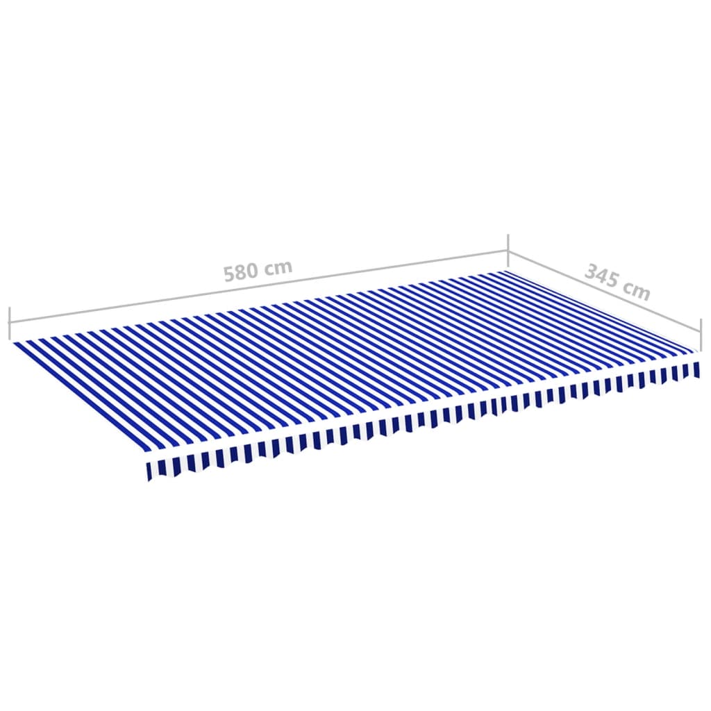 Markīzes maināmais audums, zils/balts, 6x3,5m