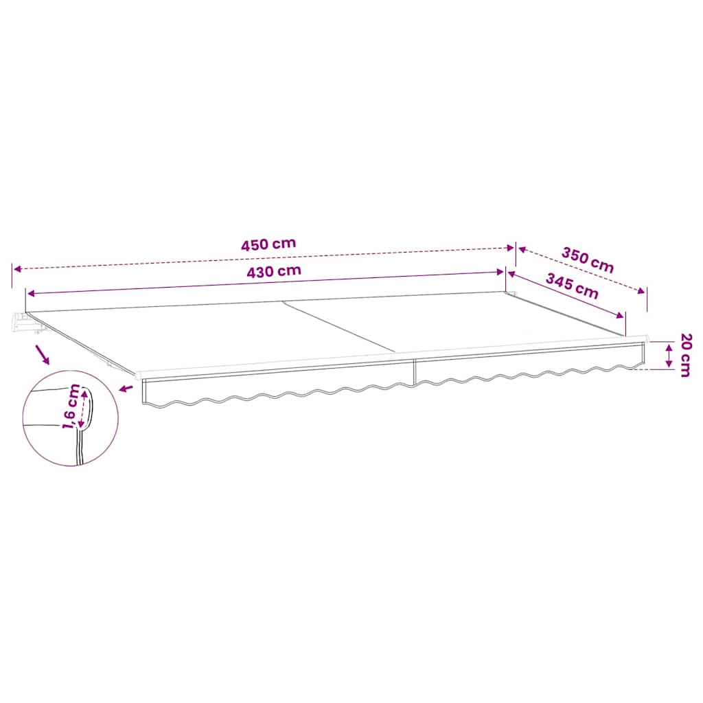 Aizstājējpārklājs markīzei, krēmkrāsas, 4,5x3,5 m