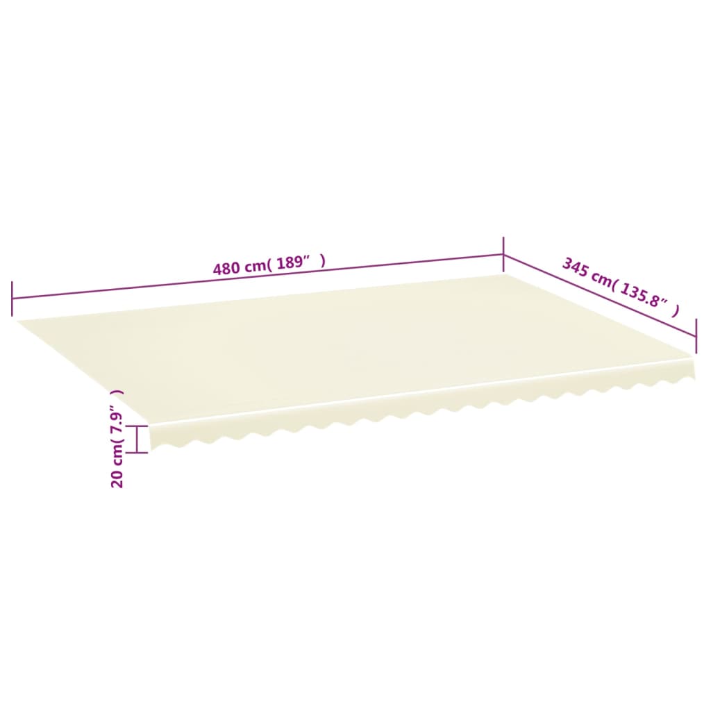 Markīzes nomaiņas audums, krēmkrāsā, 5x3,5m