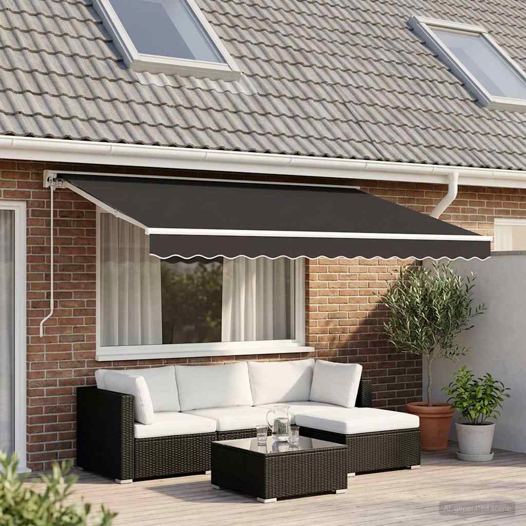 Replacement awning fabric, anthracite, 4x3.5m