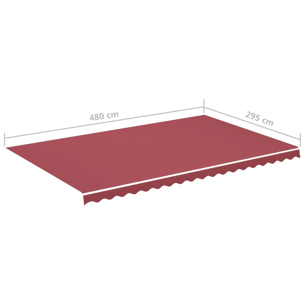Replacement awning fabric, red, 5x3 m