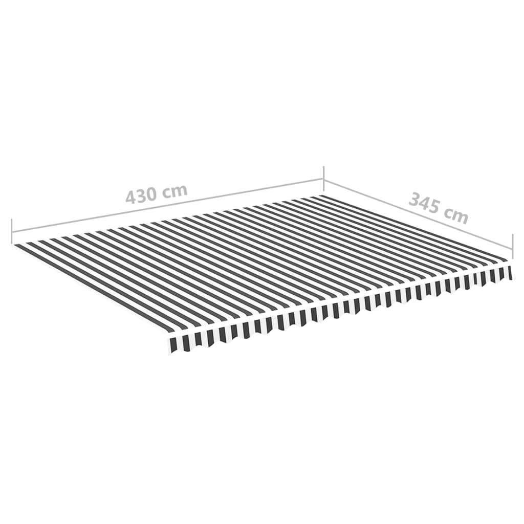 Auduma nomaiņa markīzei, antracīta un baltā krāsā, 4,5x3,5m
