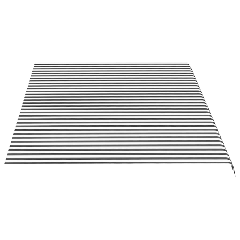 Replacement fabric for awning, anthracite and white, 5x3 m