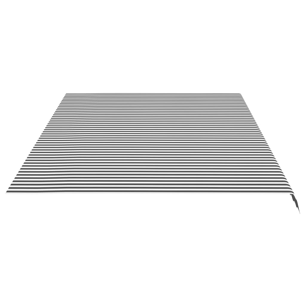 Awning replacement fabric, anthracite/white, 6x3.5 m