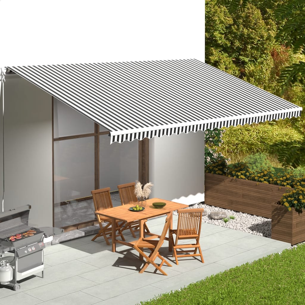 Awning replacement fabric, anthracite/white, 6x3.5 m