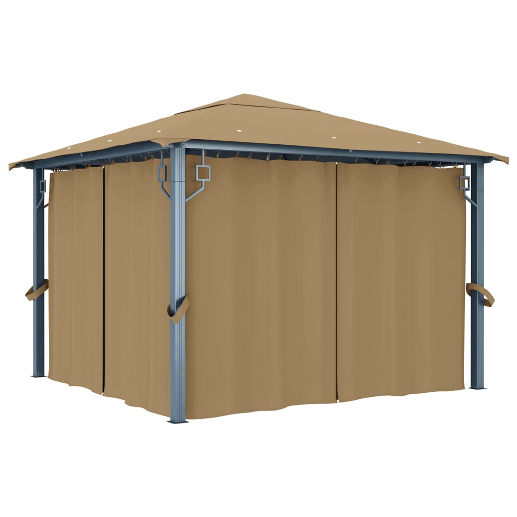 Gazebo with curtains LOFT, taupe, 300x300cm