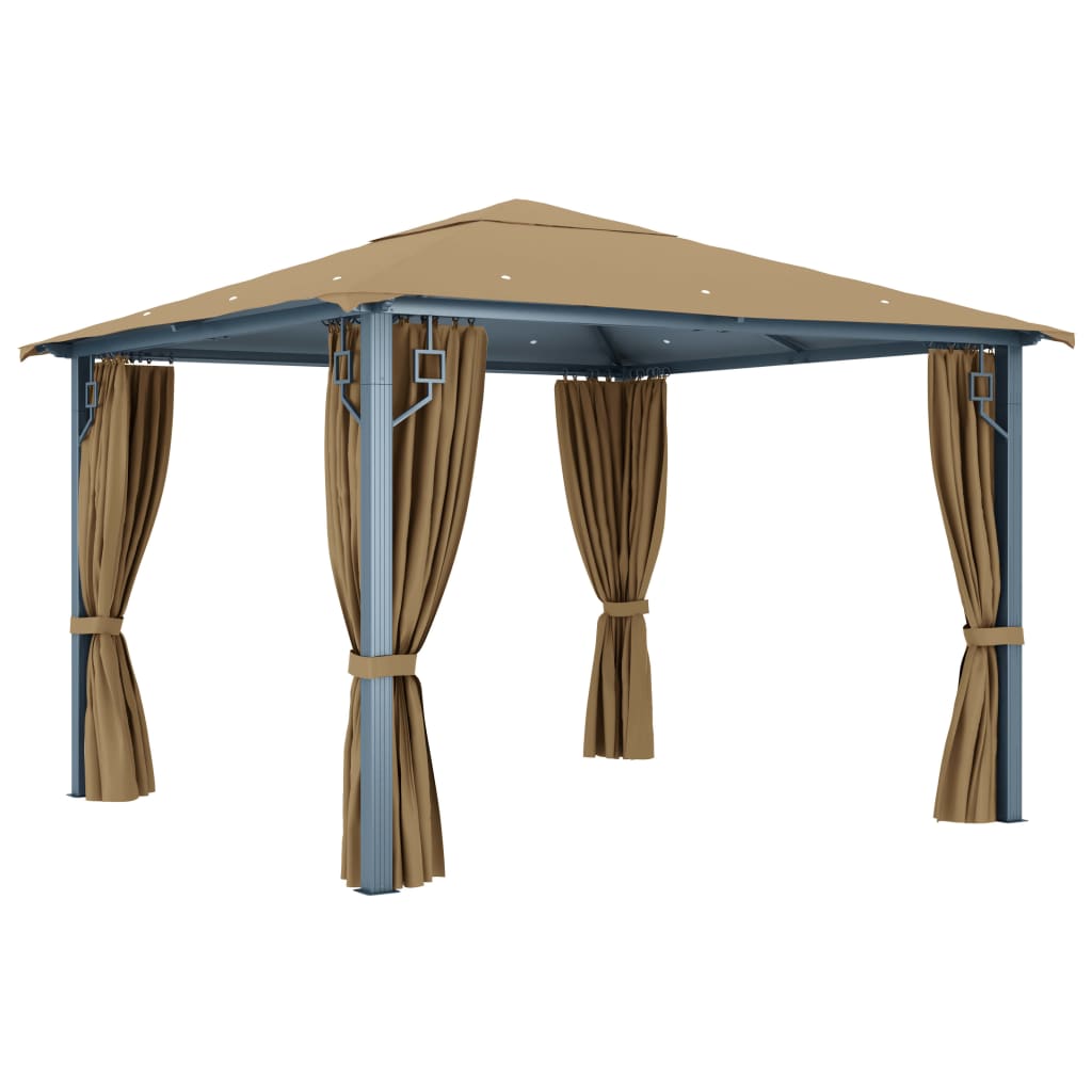 Gazebo with curtains LOFT, taupe, 300x300cm