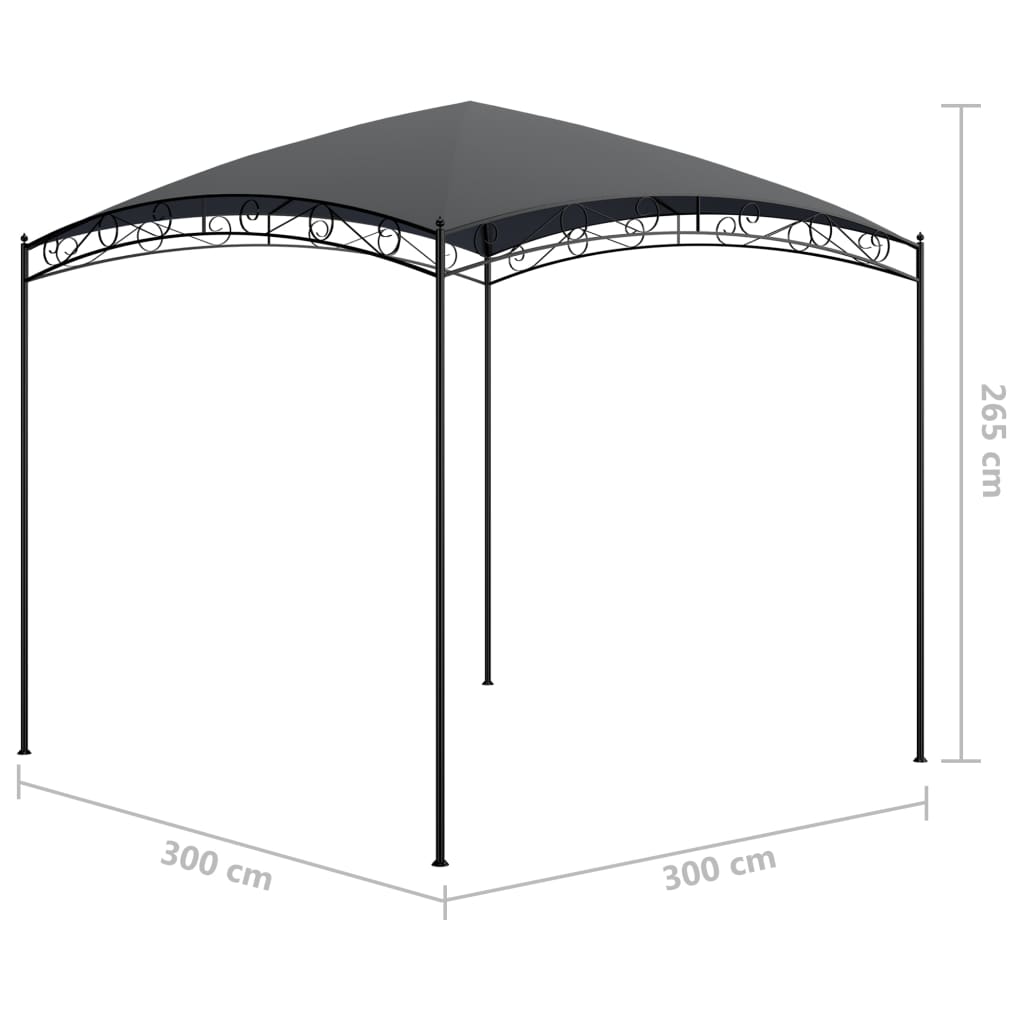 Pavėsinė LOFT, antracito, 3x3m
