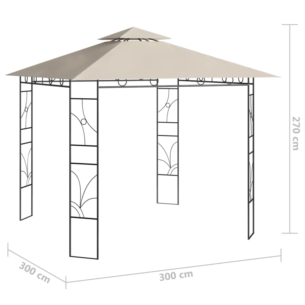 Pavėsinė LOFT, kreminė, 3x3m