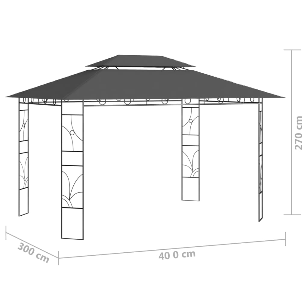 Gazebo LOFT, anthracite, 4x3m