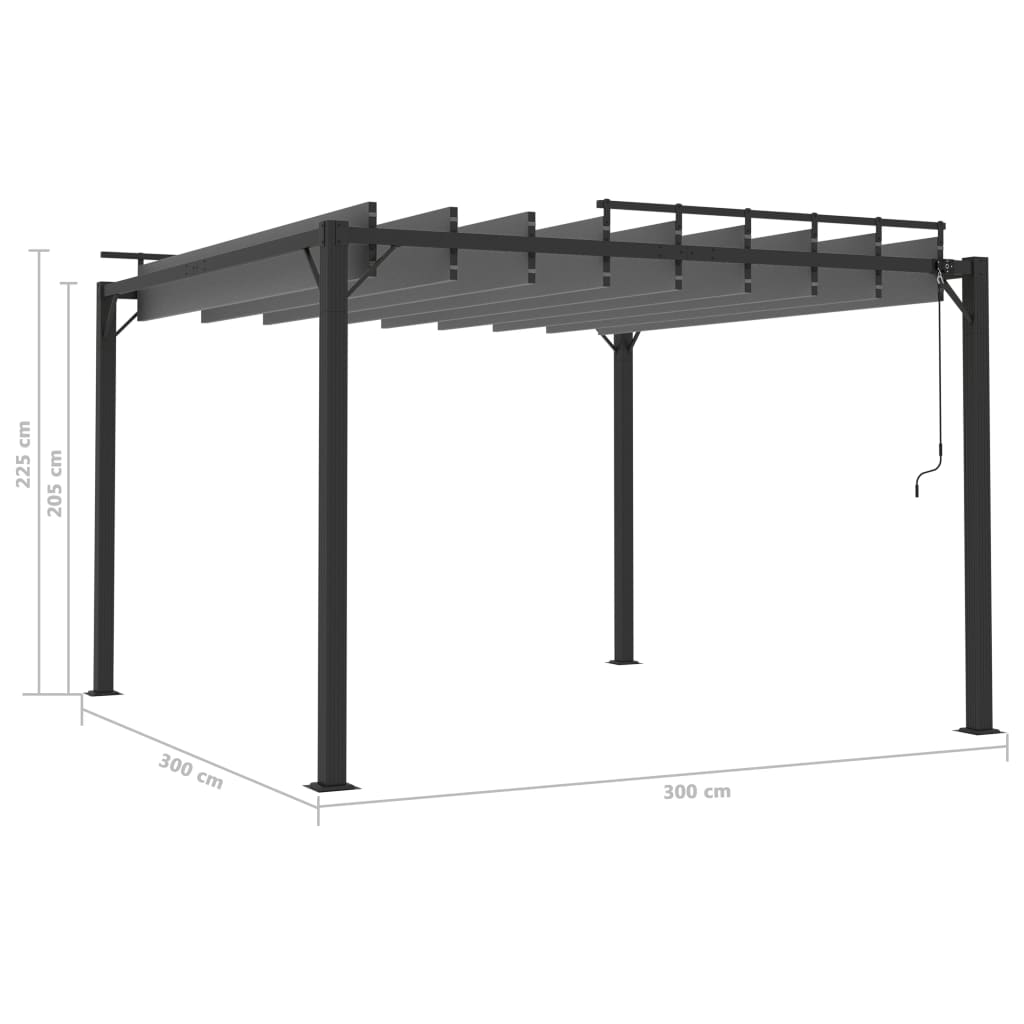 Pavėsinė LOFT, antracito, 3x3m