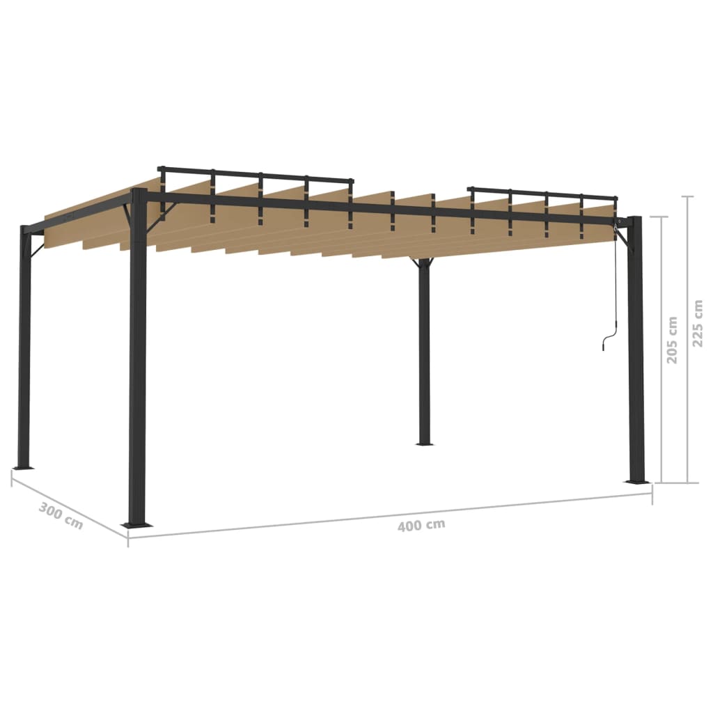 Pavėsinė LOFT, taupe, 3x4m