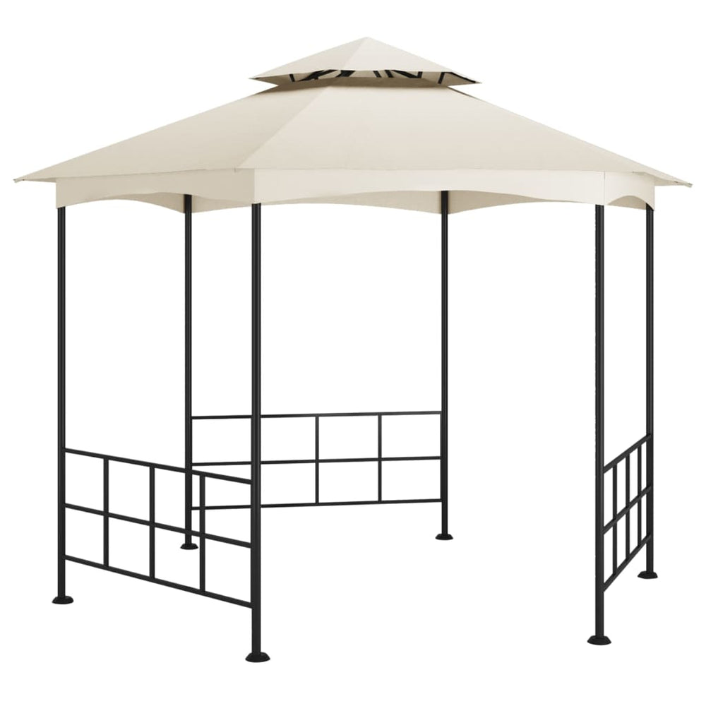 Išskleidžiama pavėsinė su šoninėmis sienomis, kreminė spalva, 3,1x2,7m