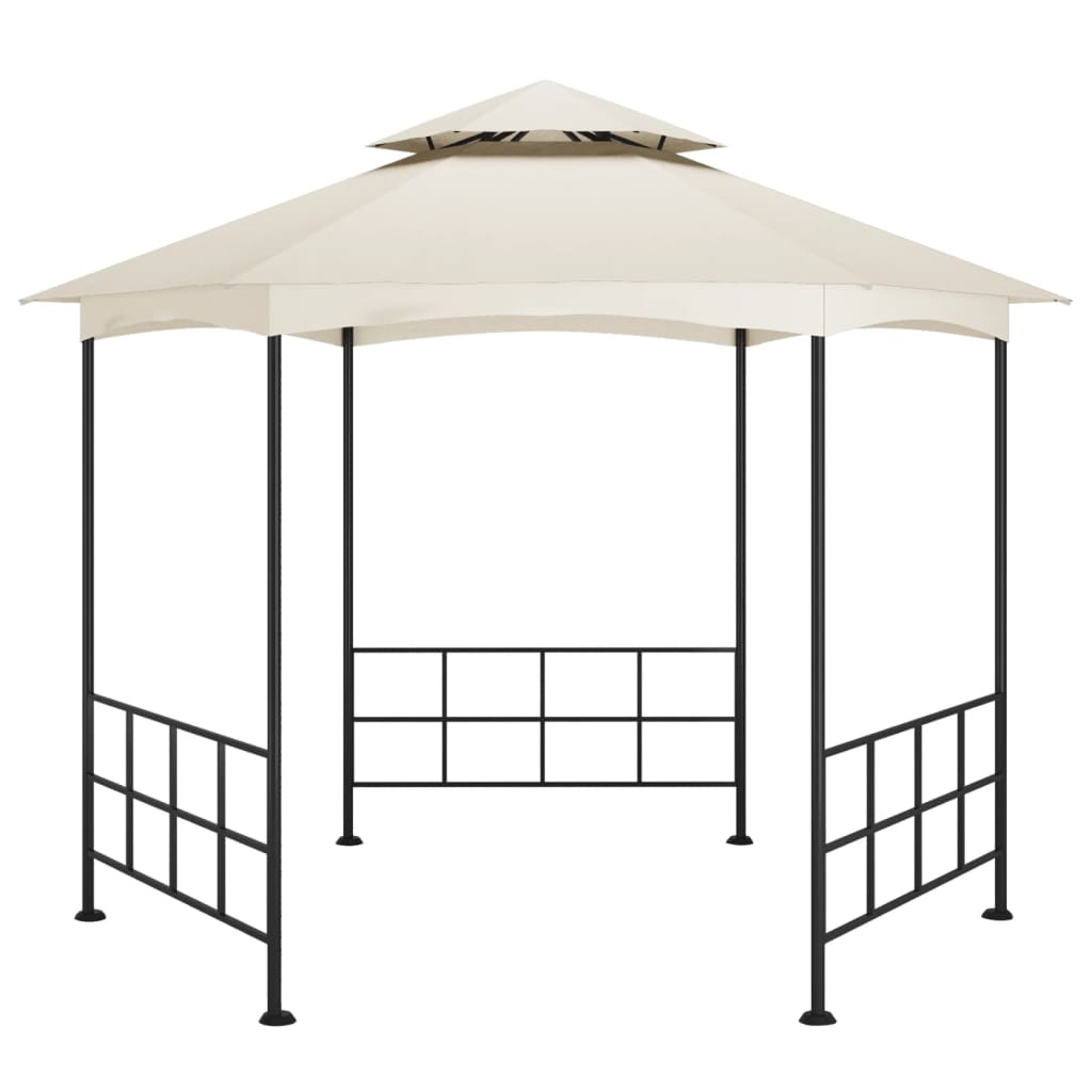 Išskleidžiama pavėsinė su šoninėmis sienomis, kreminė spalva, 3,1x2,7m