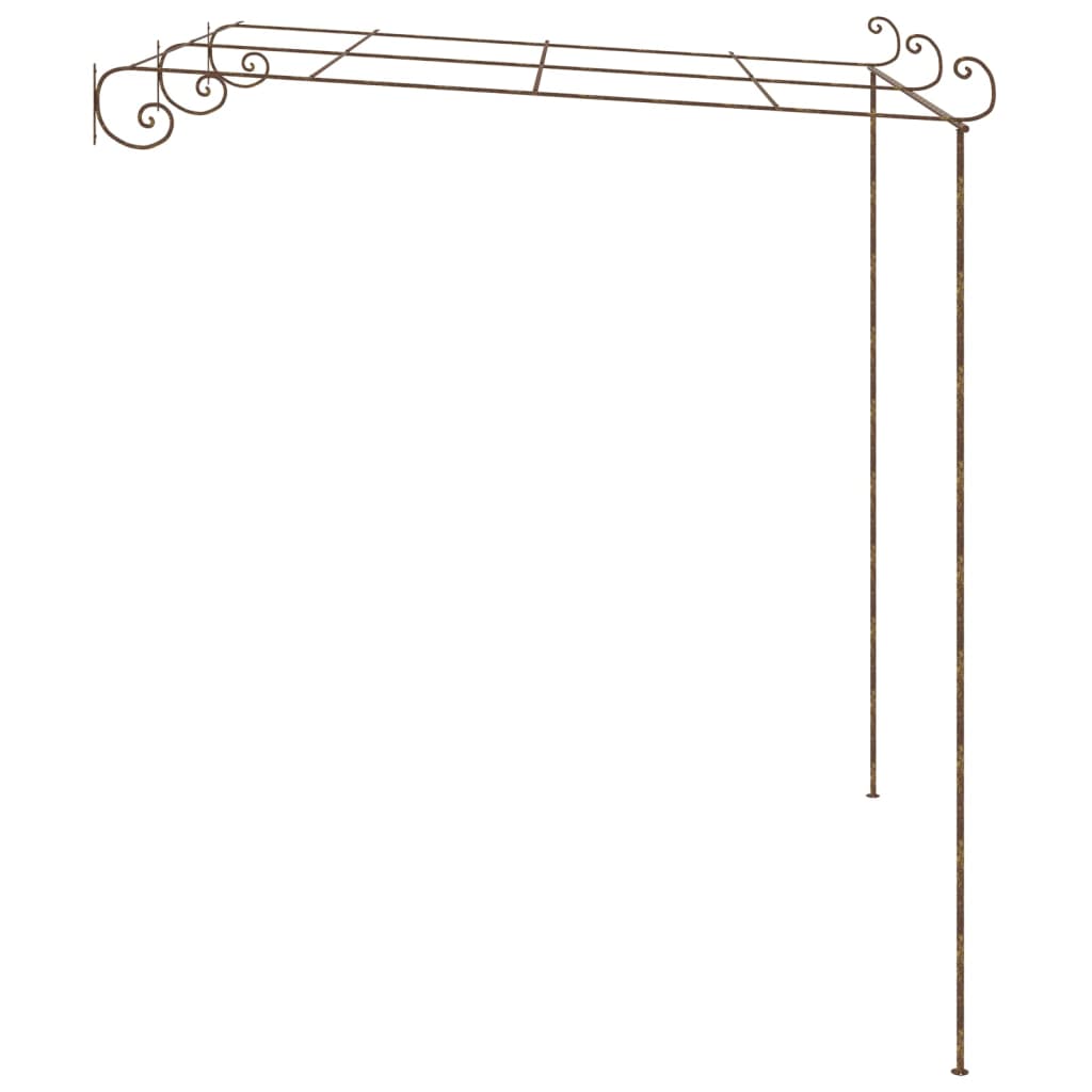 Garden pergola, antique brown, 3x3x2.5m, iron