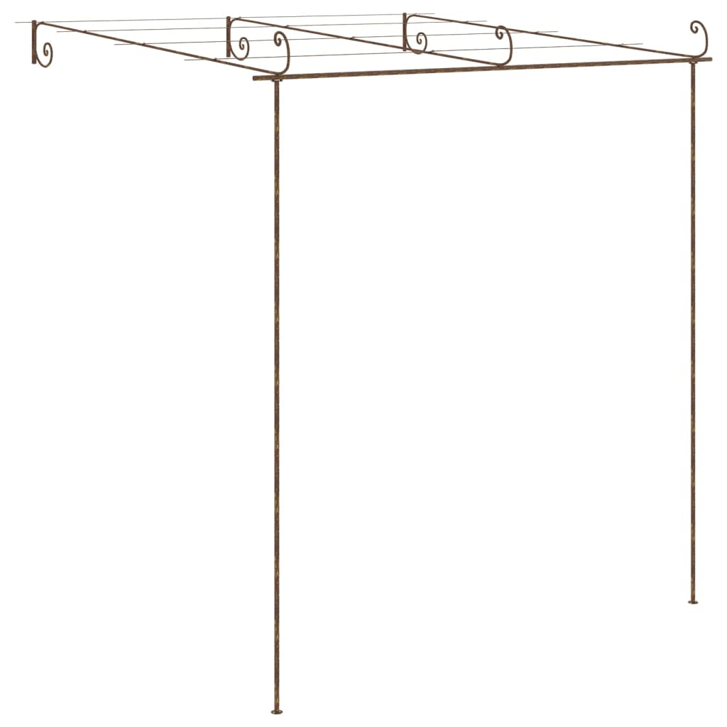 Garden pergola, antique brown, 3x3x2.5m, iron