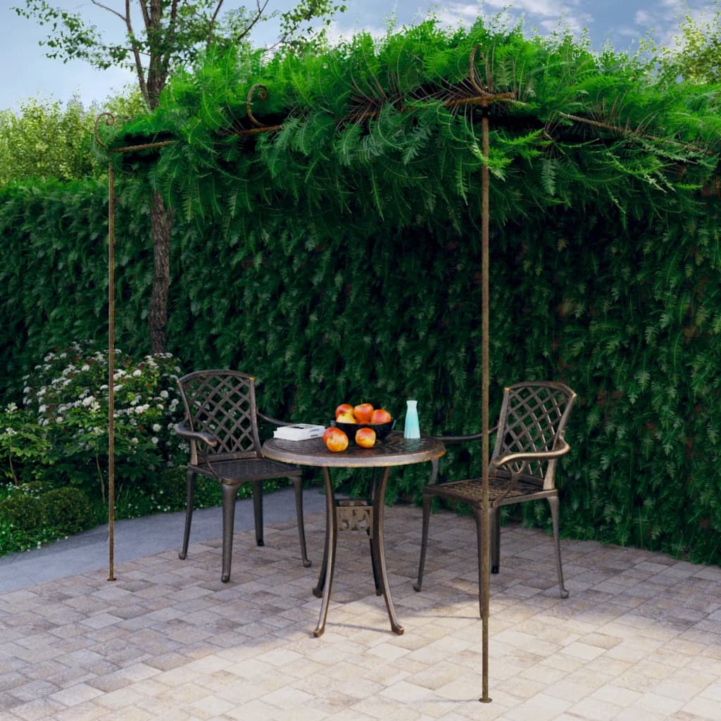 Garden pergola, antique brown, 3x3x2.5m, iron
