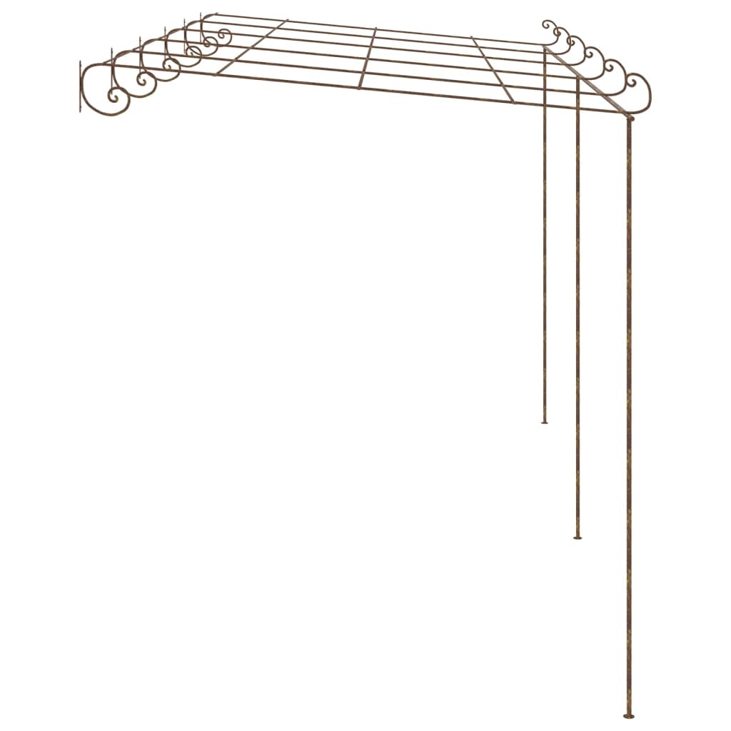 Garden pergola, antique brown, 6x3x2.5m, iron