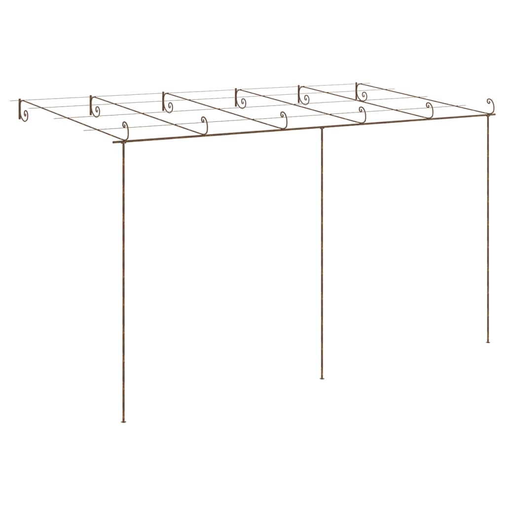 Garden pergola, antique brown, 6x3x2.5m, iron