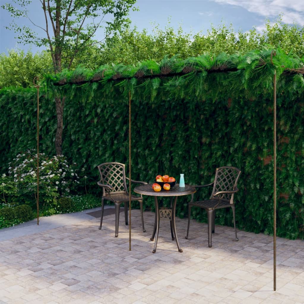 Garden pergola, antique brown, 6x3x2.5m, iron