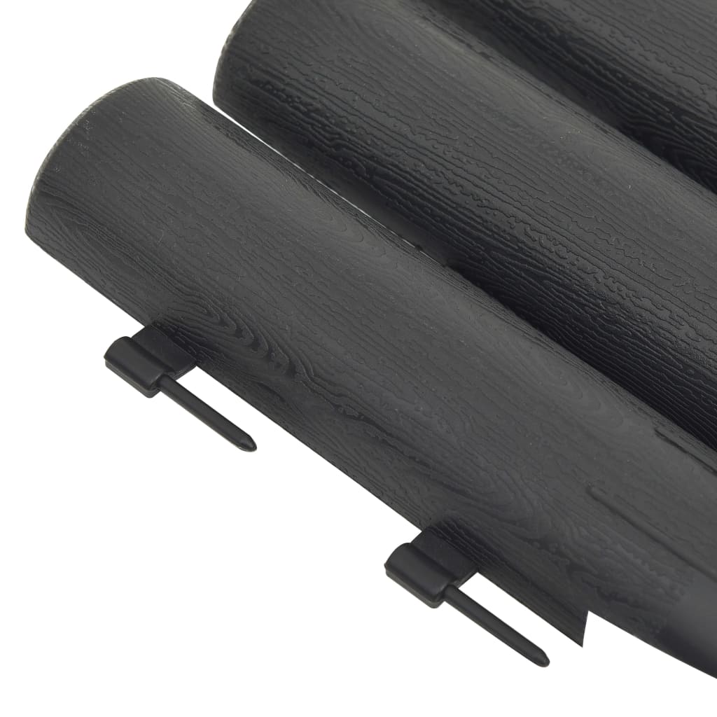 Lawn edging, 36 pcs, anthracite, 10m, PP