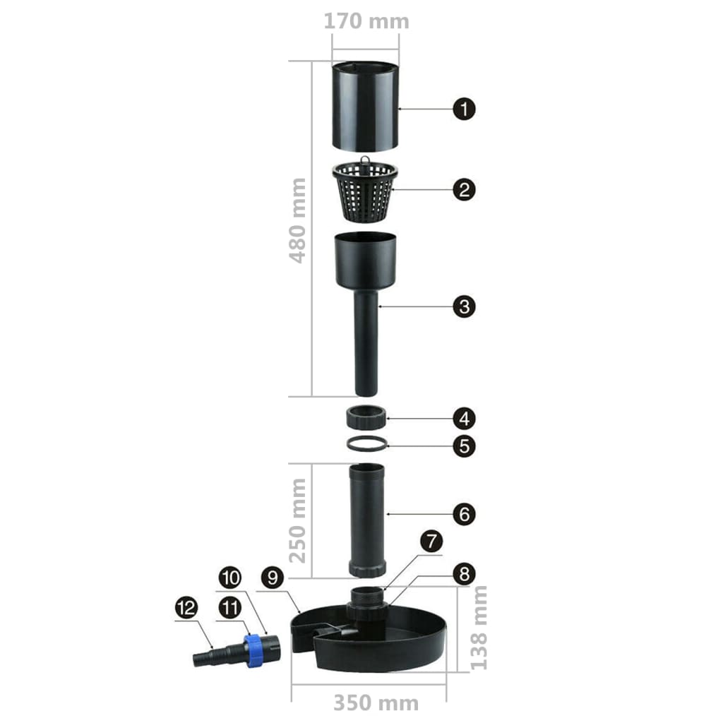 Standing pond surface skimmer