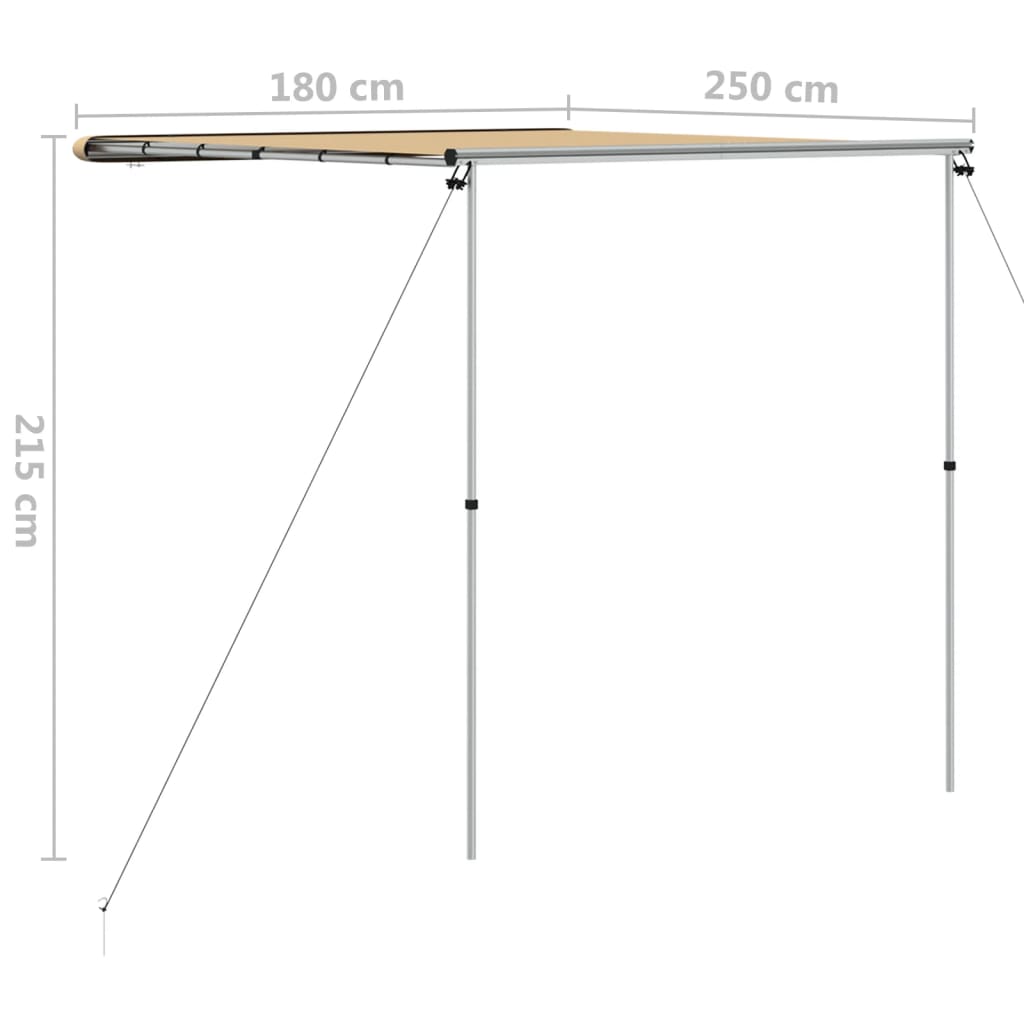 Markizė nameliui ant ratų, smėlio spalvos, 1,8x2,5x2,15m