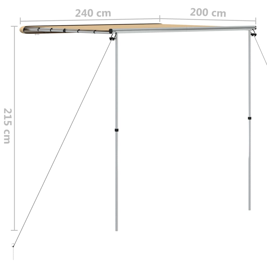 Markizė nameliui ant ratų, smėlio spalvos, 2,4x2x2,15m
