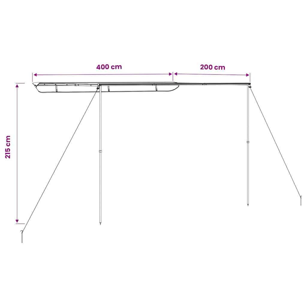 Markizė nameliui ant ratų, smėlio spalvos, 4x2x2,15m